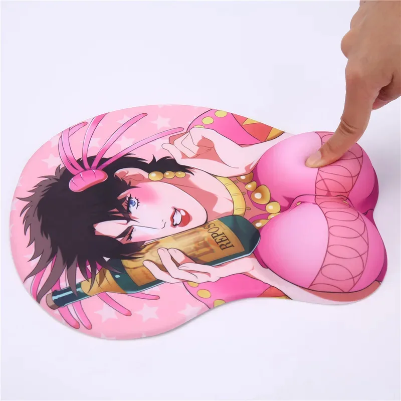 

JOJO Joseph Joestar Anime 3D Mouse Pad Soft Breast Chest with Wrist Rest Silicone Gel FilledCosliu