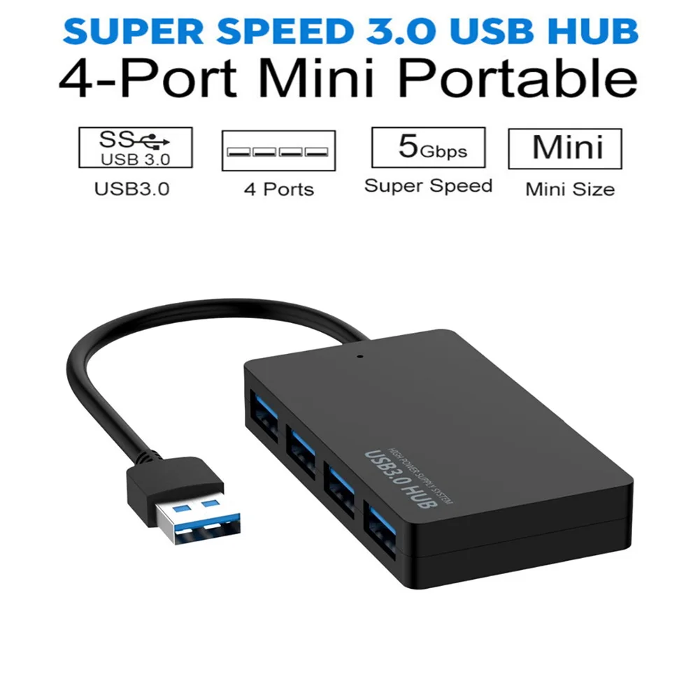 A23F-5Gbps 高速 USB 3.0 ハブ 4 ポート USB スプリッターアダプター PC ラップトップ電源用