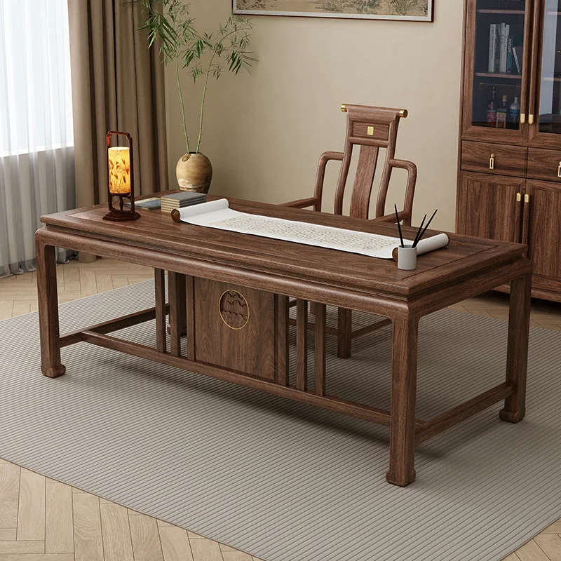 Chinese walnut solid wood desk study home writing desk office desk drawing case calligraphy table workbench