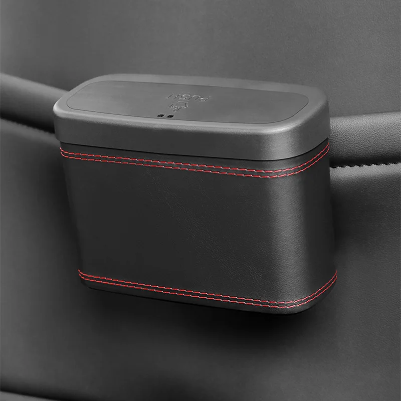 Pressing Type Car Trash Bin Hanging Vehicle Garbage Dust Case Storage Box Auto Accessories Black Blue Pink PP Square Trash Can