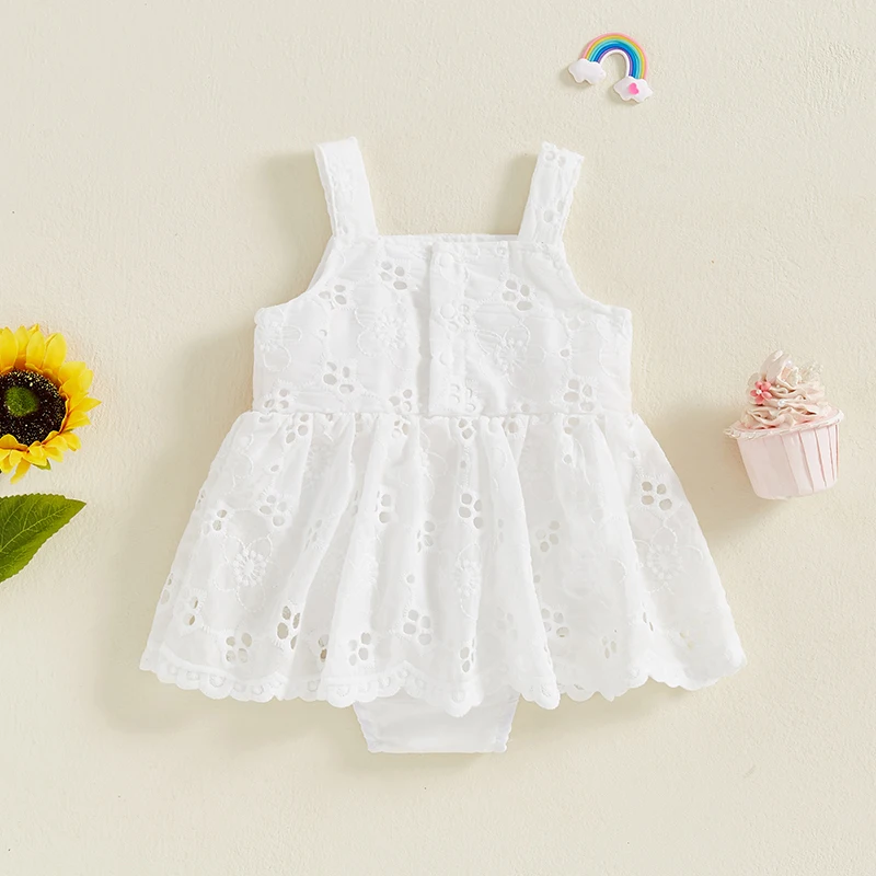 Baby Mädchen Strampler Kleid Neugeborenes Baby Mädchen Sommerkleidung Niedliches Baby Ärmellos 3D Blumen Dekor Overall Kleinkind Kleidung