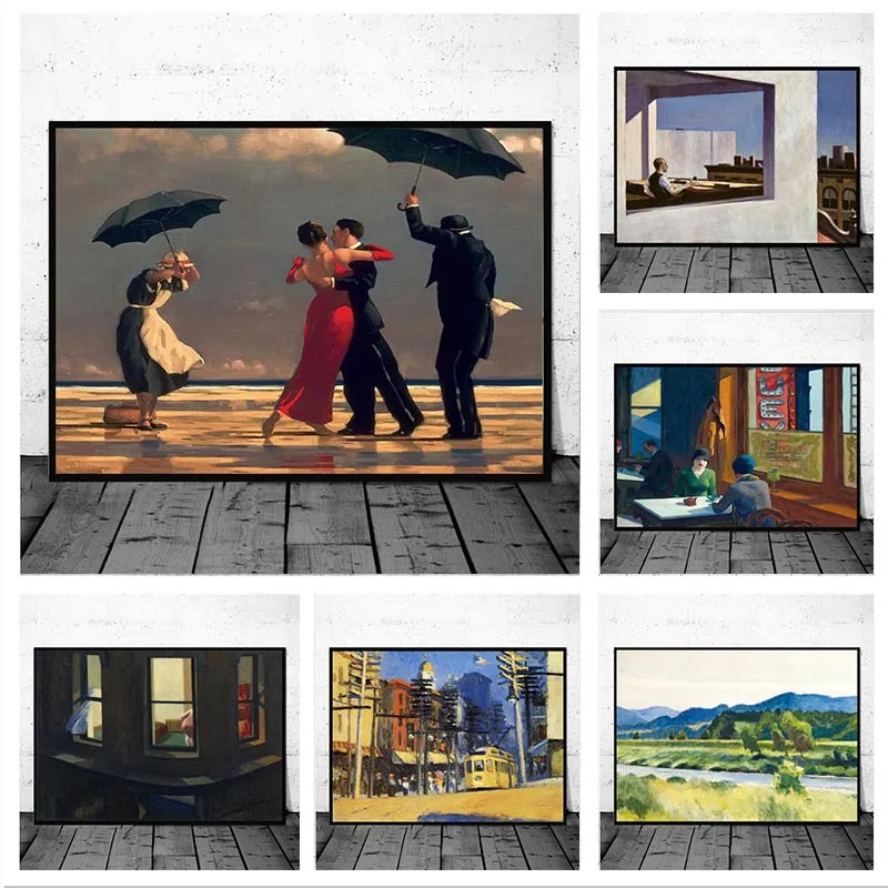 Famous Edward Hopper Canvas Painting Modern Abstract Posters and Prints Cuadros Wall Art Picture for Living Room Home Decoration