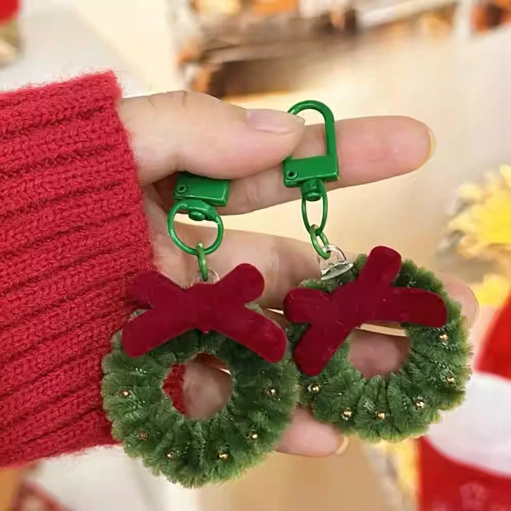 Christmas Mini Wreath Keychain Pendant Cute Fashionable All Season Spring Summer Accessory