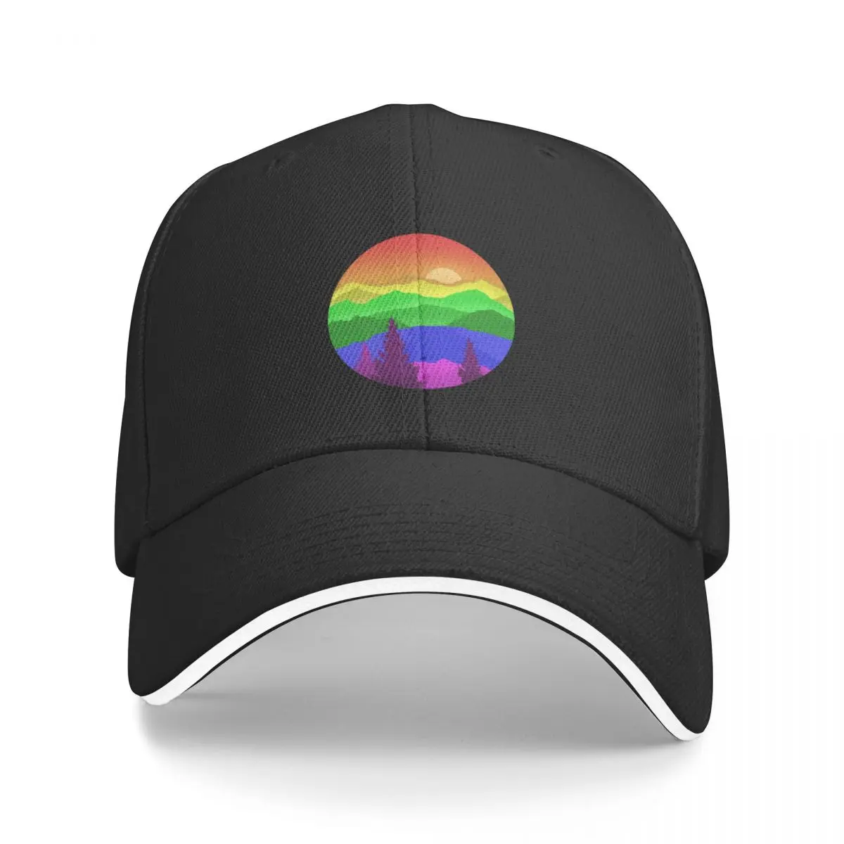 Subtle Pastel Rainbow Mountainscape Baseball Cap Gentleman Hat Golf Hat Man cute Girl Men's