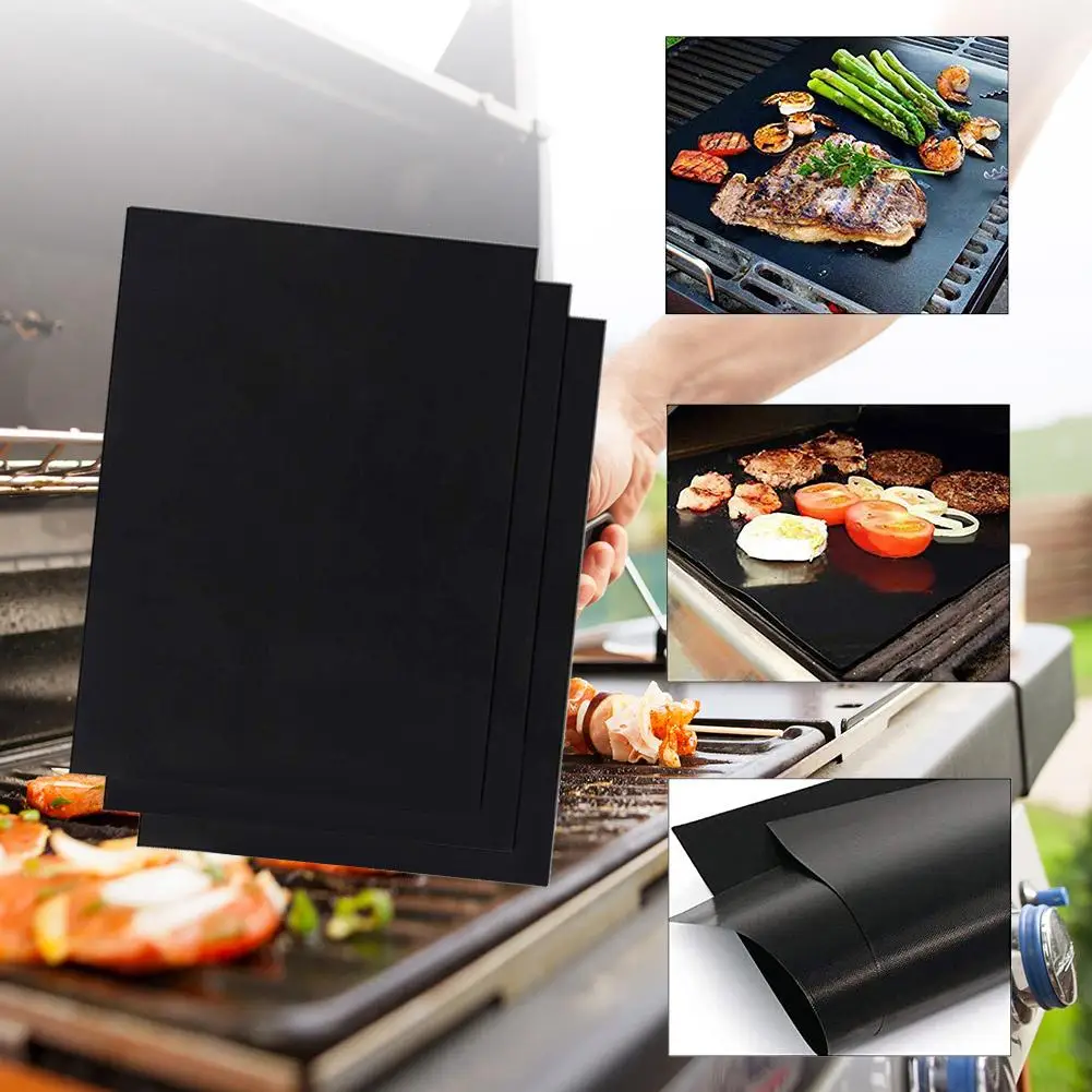 1-20PCS BBQ Grill Mat Non-stick Mat Heat Resistant Grill Mat Outdoor Baking Reusable Barbecue Mat 50x40cm 33x40cm BBQ Sheet Pad