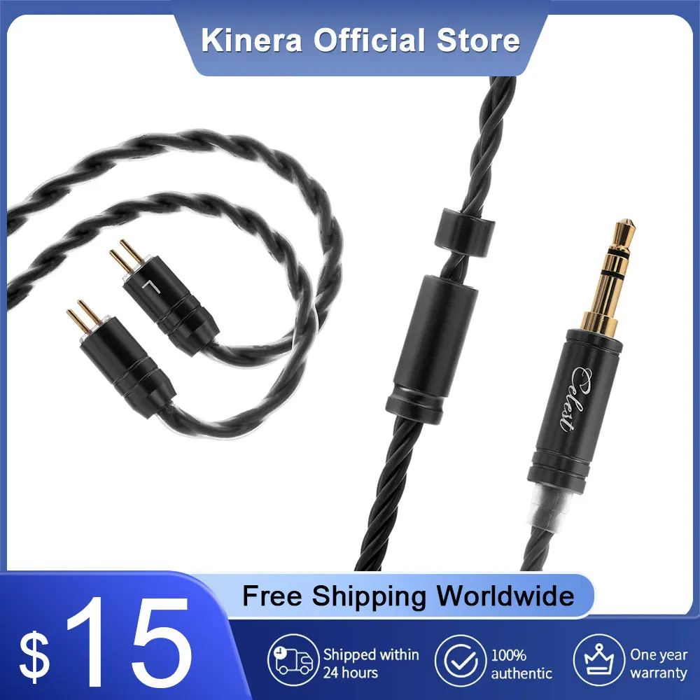 

Kinera Celest Tiger Soul Headphone Upgrade Cable 4 Core OFC Pure Copper Plated With Gold 3.5mm Plug 0.78mm 2Pin Earphone Cable