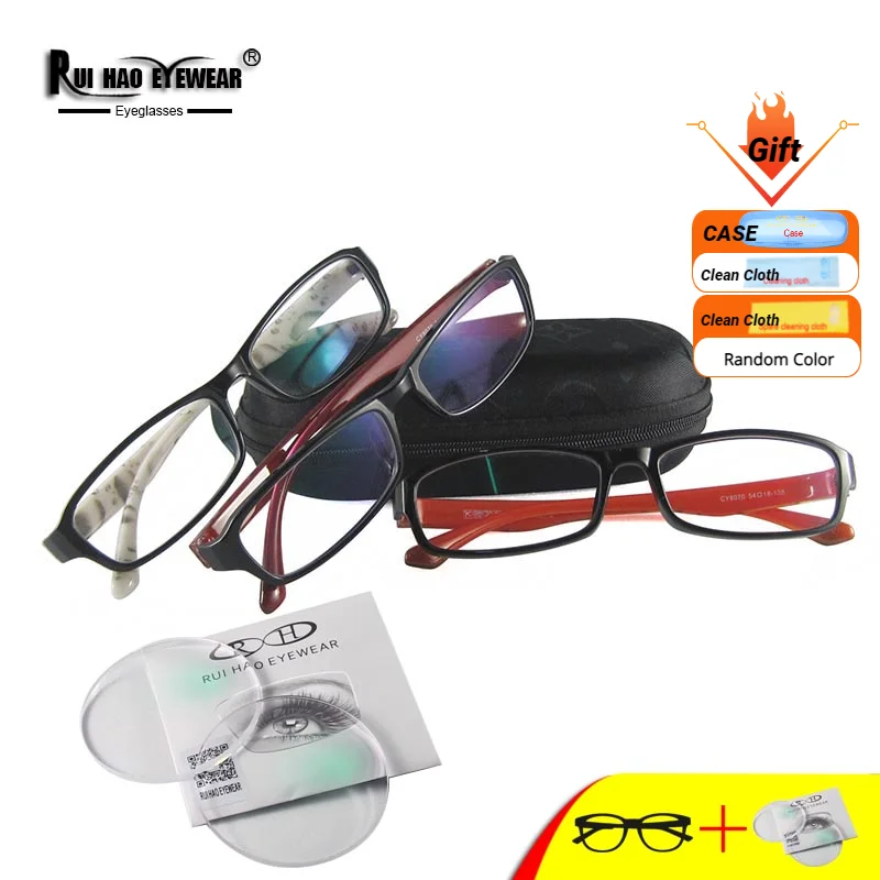 

Leisure Eyeglasses Frame Customize Prescription Eyeglasses TR90 Spectacles Retro Rectangle Frame Fill Resin Lenses 8070