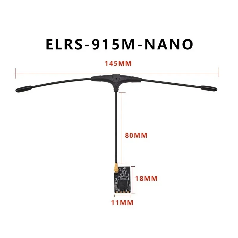 Receptor ELRS NANO ExpressLRS de 915MHz/2,4 GHz con antena tipo T compatible con actualización Wifi para piezas de drones transversales RC FPV