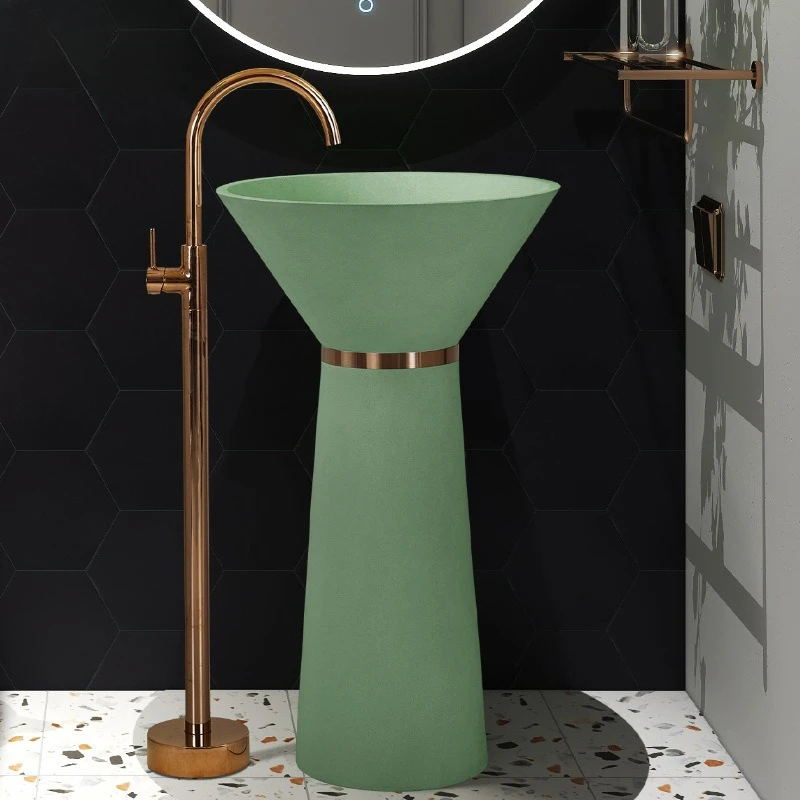 

French washstand floor-to-ceiling retro creative designer hat personalized integrated washbasin bathroom column basin