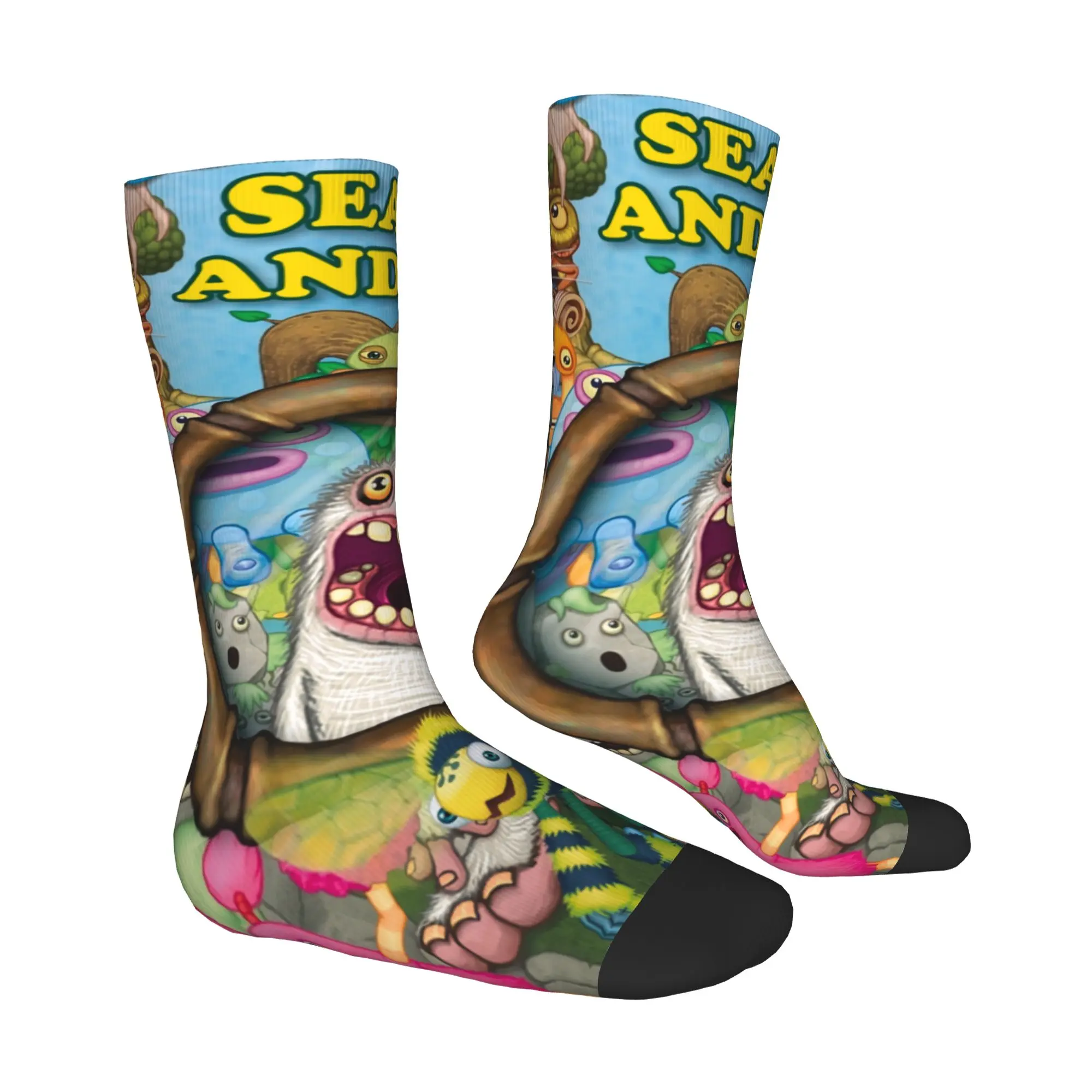 M-My S-Singing M-Monsters Characters Men Women Crew Socks Unisex Funny 3D Printed Cartoon Anime Game Dress Socks