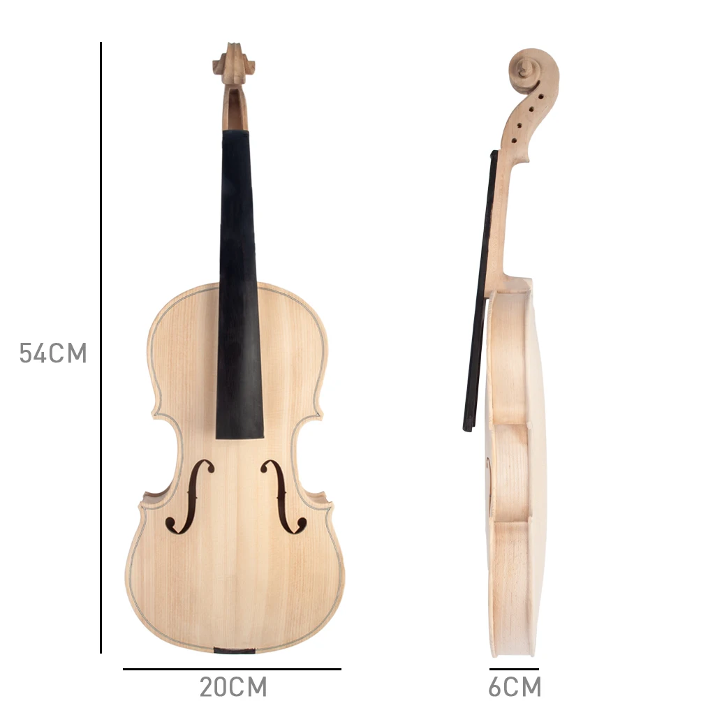 NAOMI 4/4 Unfinished Violin 4/4 Full Size Violin Maple Body With Ebony Fingerboard Violin Parts Accessories New