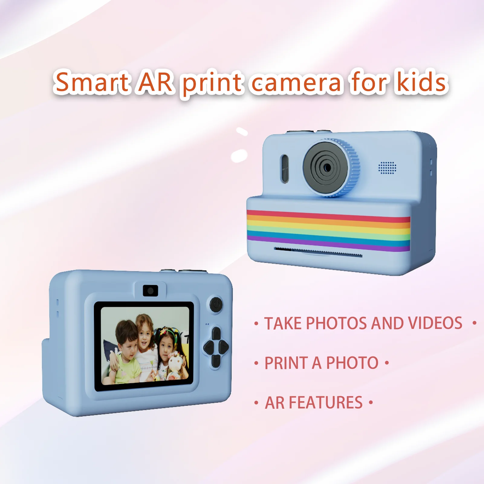 Instant Print Camera Voor Kinderen Kerst Verjaardagscadeaus Voor 3-12 Jaar Oude Meisjes Jongens 2.8 Inch Scherm Digitale Camera Speelgoed Voor Kinderen