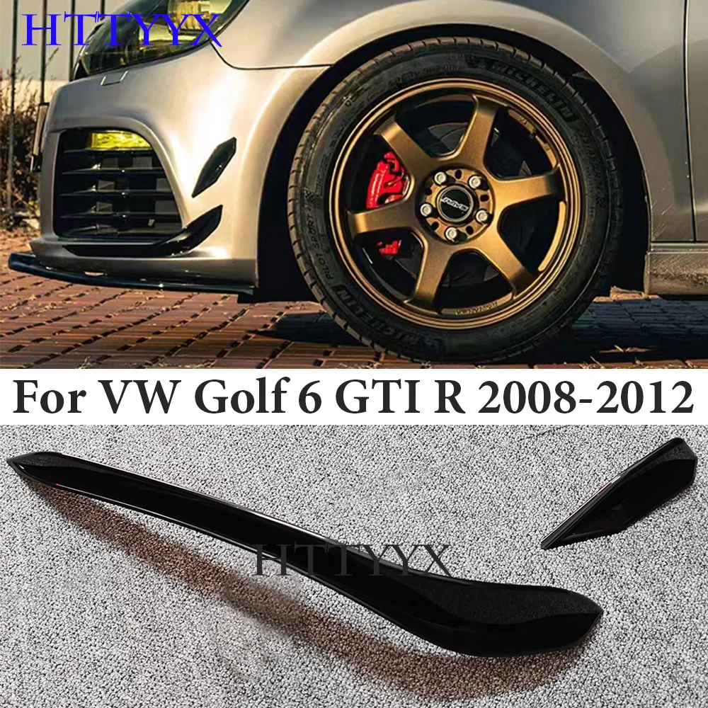 

HTTYYX для Volkswagen Golf MK6 6 GTI R GTD 2009 2010 2011 2012 глянцевый черный револьверный Стиль Крылья переднего бампера