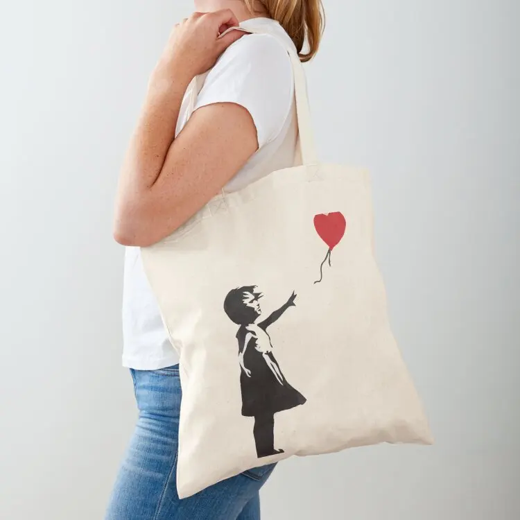 Banksy Girl with Balloon Tote Bag personalized tote Canvas shoulder bag tote bag custom
