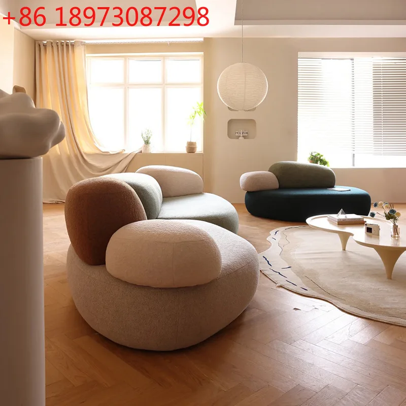 

Cobble creative minimalist special-shaped sofa chenille fabric sofa