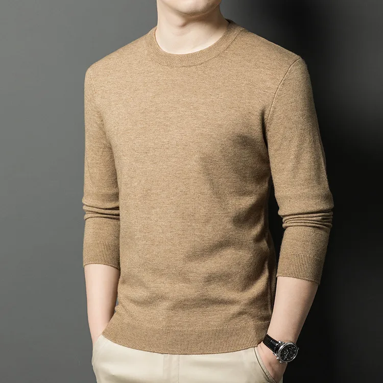 

Пригородный свитер с круглым вырезом Ne, вязаный свитер стандартного кроя, модный городской мужской трикотаж с длинным светом, цвет, не дефор.