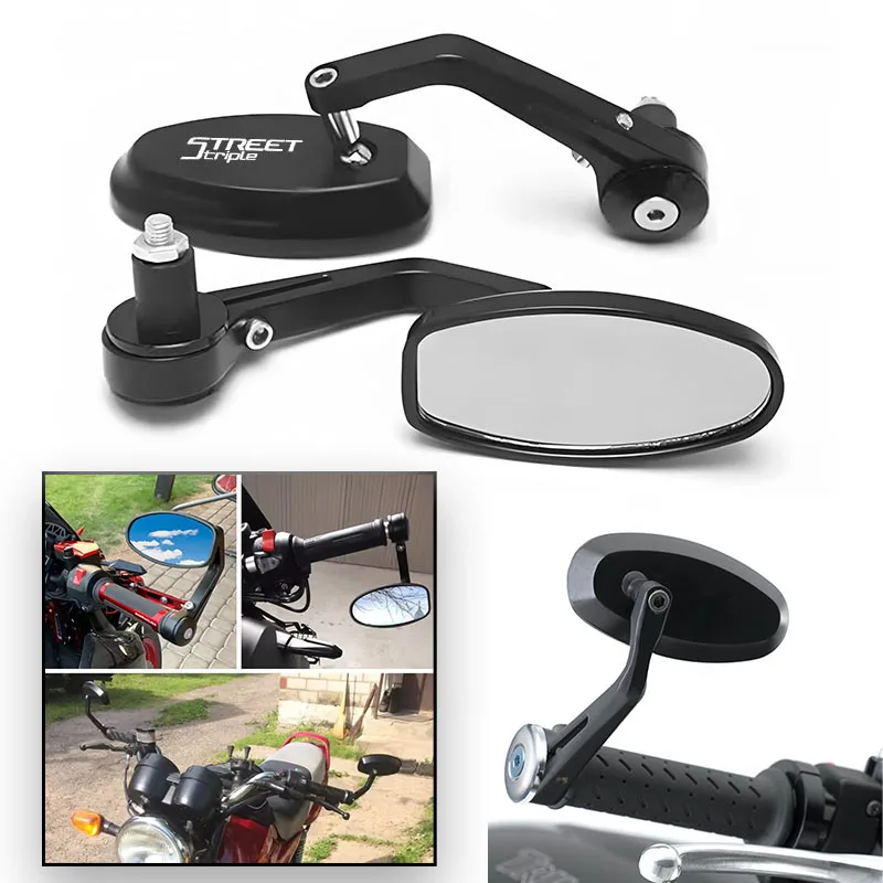 2PCS / 5 colors Motorcycle Rearview Mirrors CNC Motorcycle Bar End Rearview Side Mirror For Triumph Speed Triple Street 675 1050