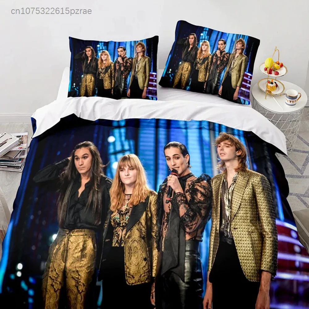Maneskin Rock Band Maneskin Damiano David Duvet Cover Double Twin Full Queen King Adult Boys Bedclothes Quilt Cover