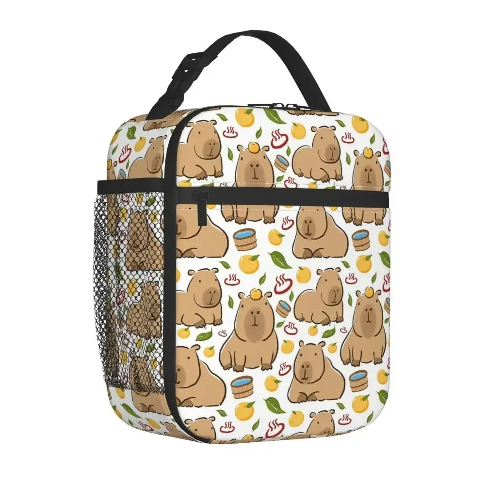 Capybara Bath Thermal Insulated Lunch Bags Work Portable  Container  Cooler Food Box