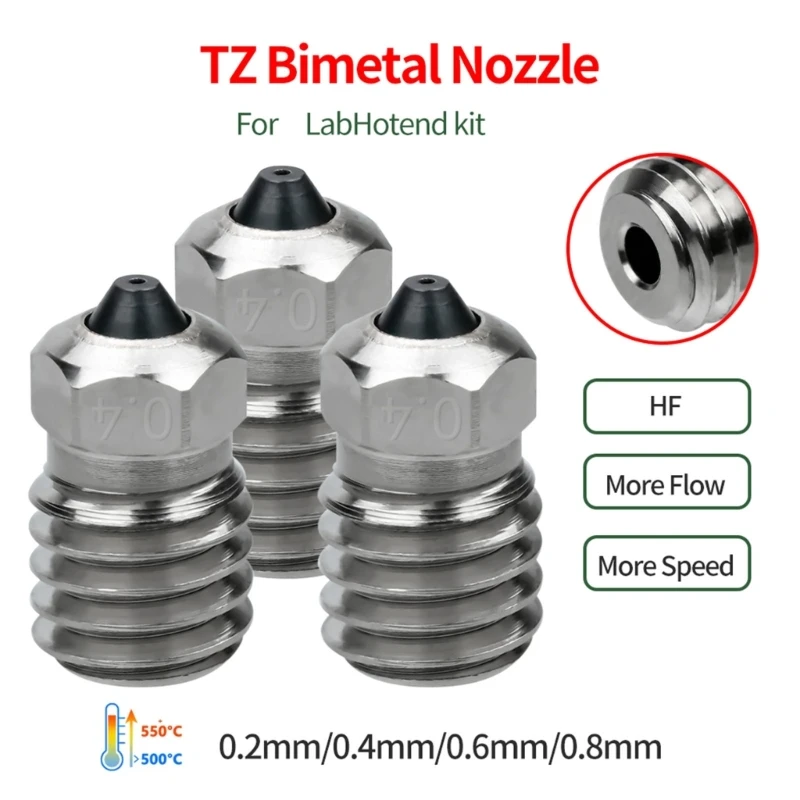 

Биметаллическое сопло Усовершенствованное теплостойкое затвердевшее стальное сопло 0,2/0,4/0,6/0,8 896C