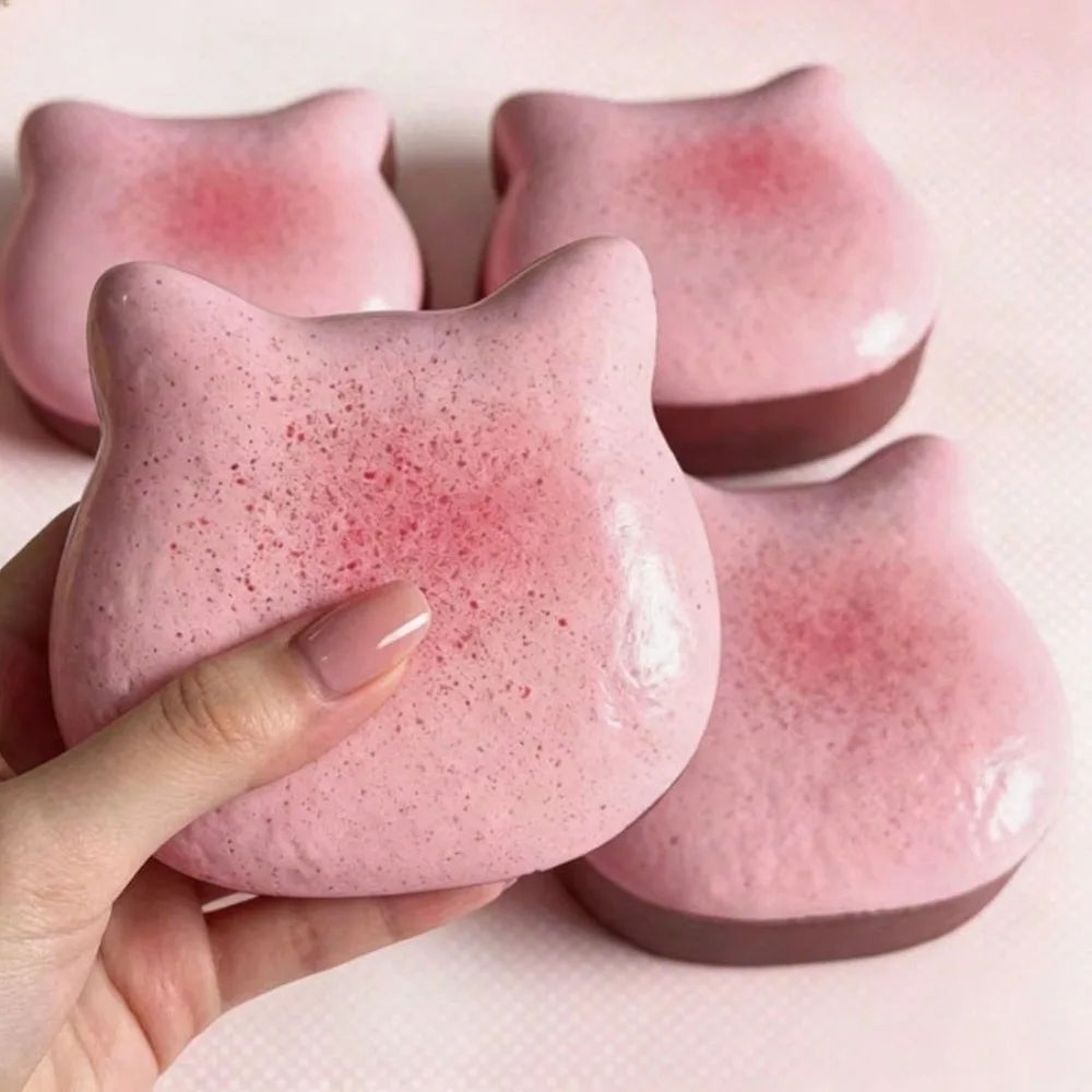 Niedliches Katzenform-Brot-Squishy-Spielzeug, super langsam aufsteigendes PU-Stressabbau-Spielzeug, Antistress-Fidget-Sensorik-Quetschgeschenk für Erwachsene und Kinder