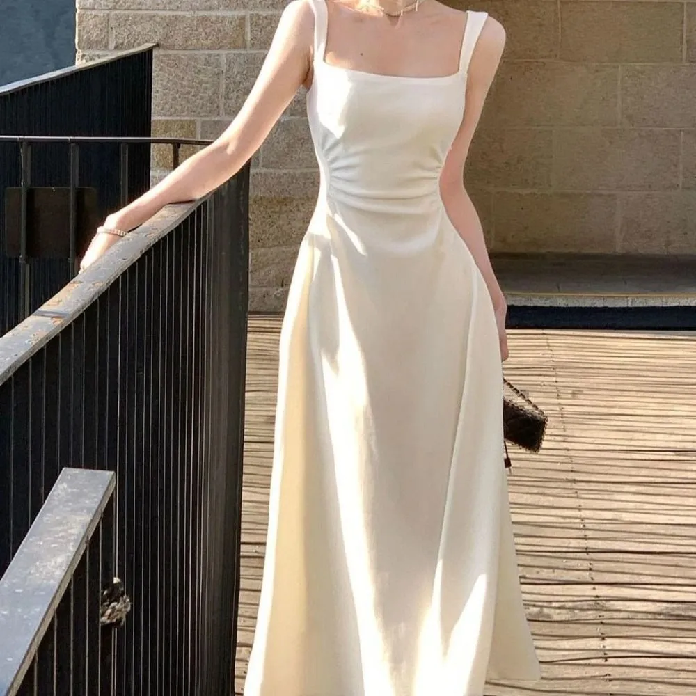 Robe longue en forme de tulipe, Camisole, ligne a, taille haute, robes de Quinceanera, sans manches, fine, à bretelles, pour étudiantes