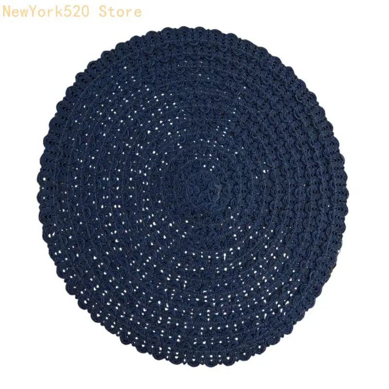 Paper Placemat Large Size Round 38cm Features Elegant Designs Heat Proof for Family Dining and Parties N84C