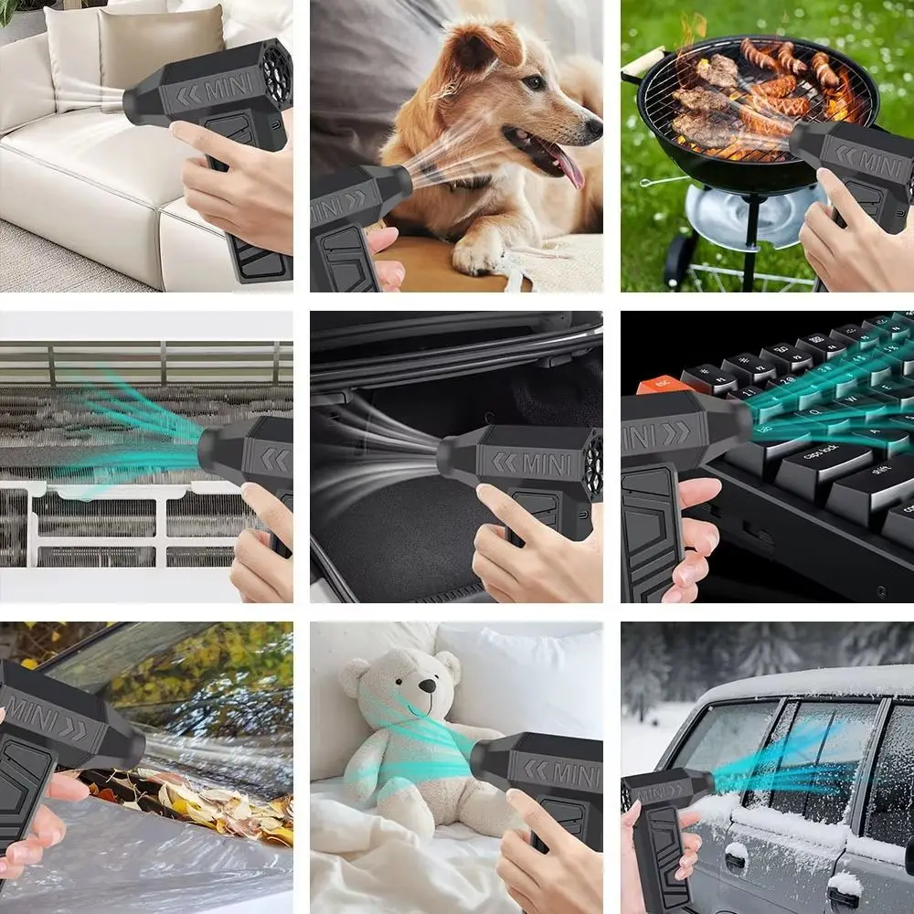 

130000RPM Mini Turbo Jet Fan 4000mAh Brushless Motor Electric Air Duster Multifunctional High-speed Handheld Violent Fan Outdoor
