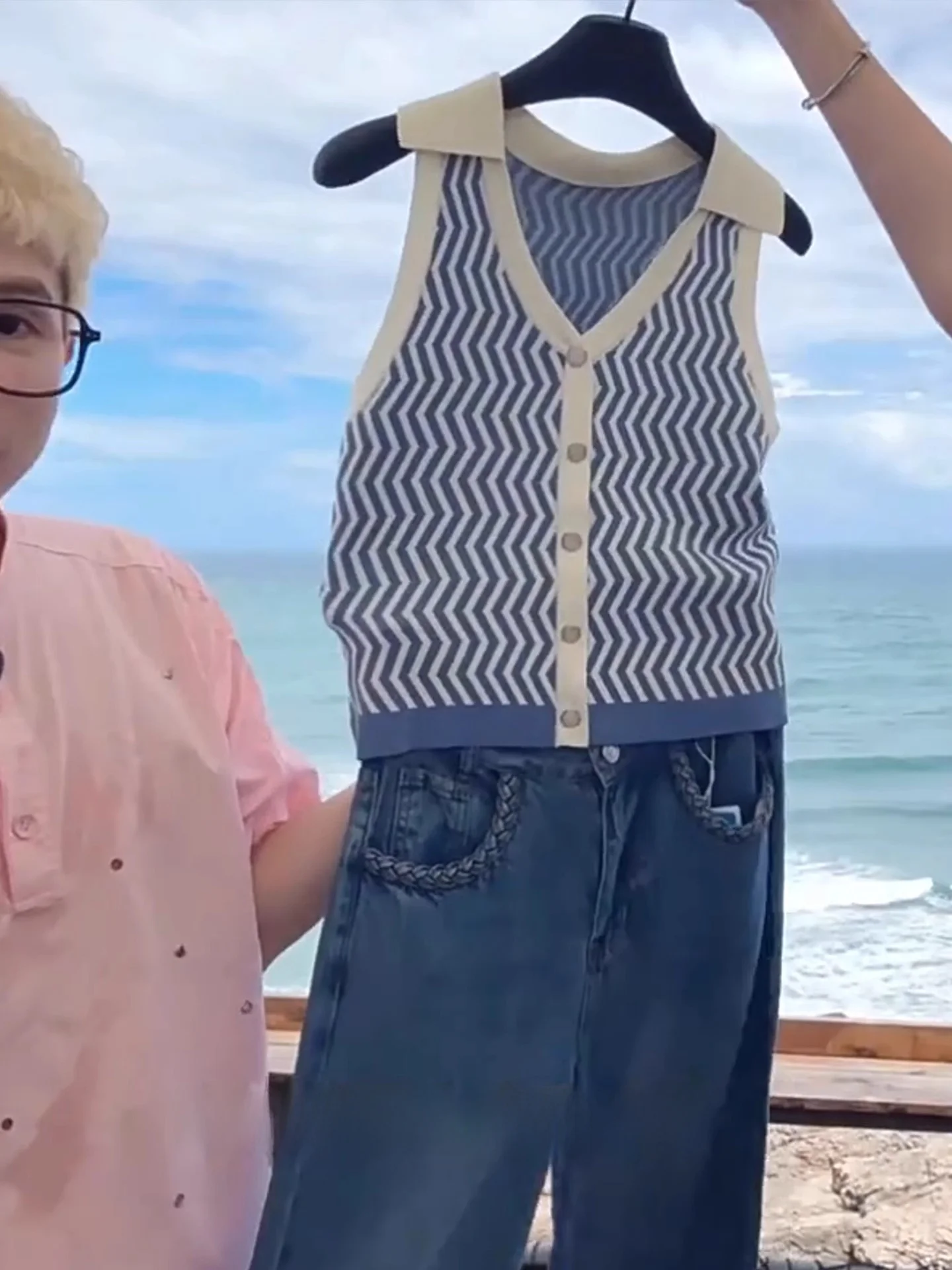 

Модный полосатый жилет: летний трикотажный топ в корейском стиле с цветовыми блоками, прямой крой, для ношения под одеждой