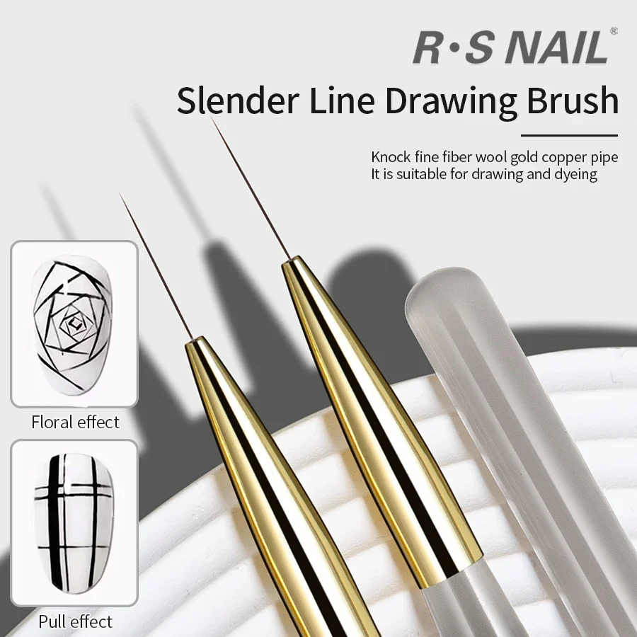 

Nail Art Liner Brushes French Stripe Nail Line Painting Pen 18mm Slender Long Line Drawing Brush UV Gel DIY Manicure Tool