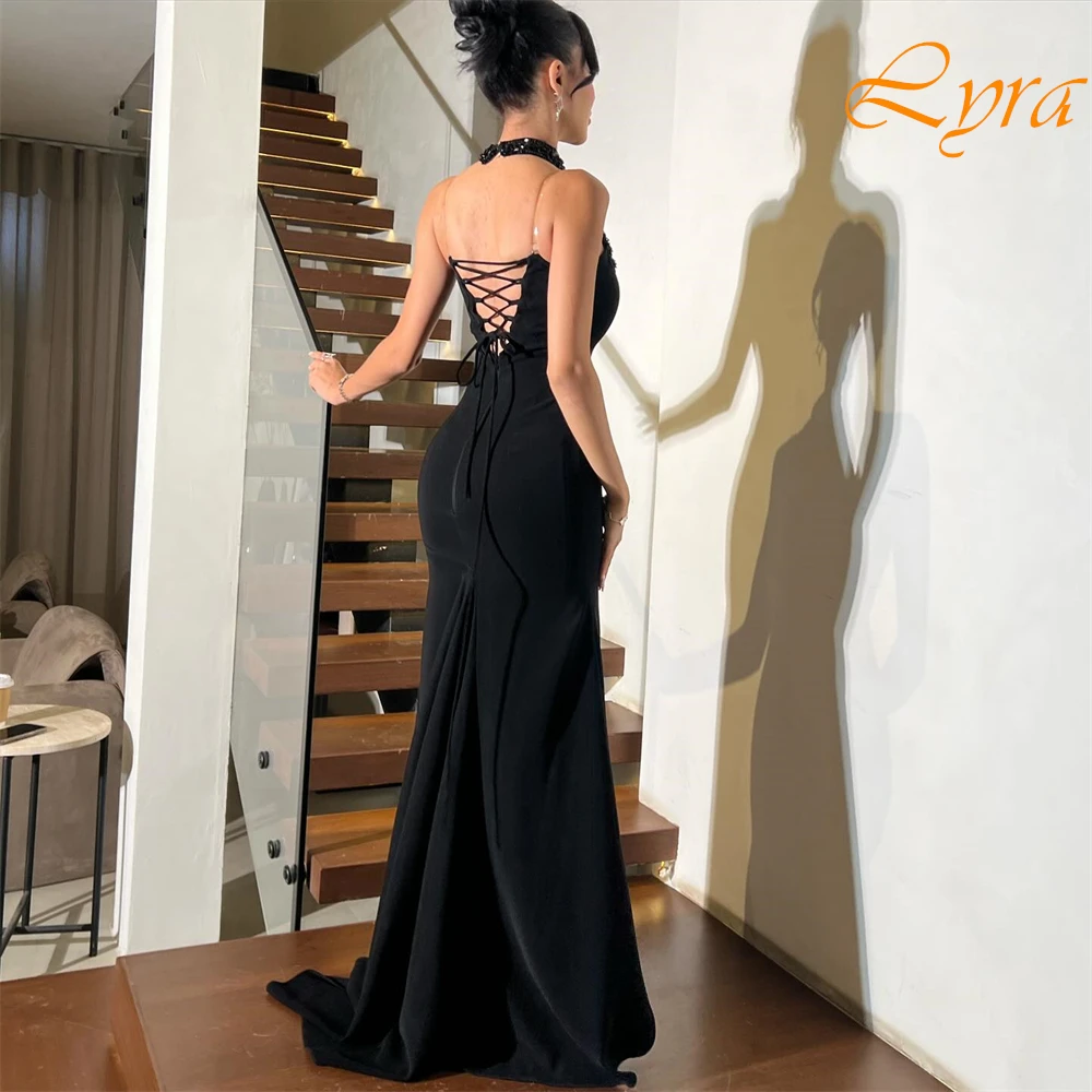 カスタマイズされたホルタージャージマーメイドイブニングドレス繊細なビーズパーティードレス気質セクシーな特別な日のドレス