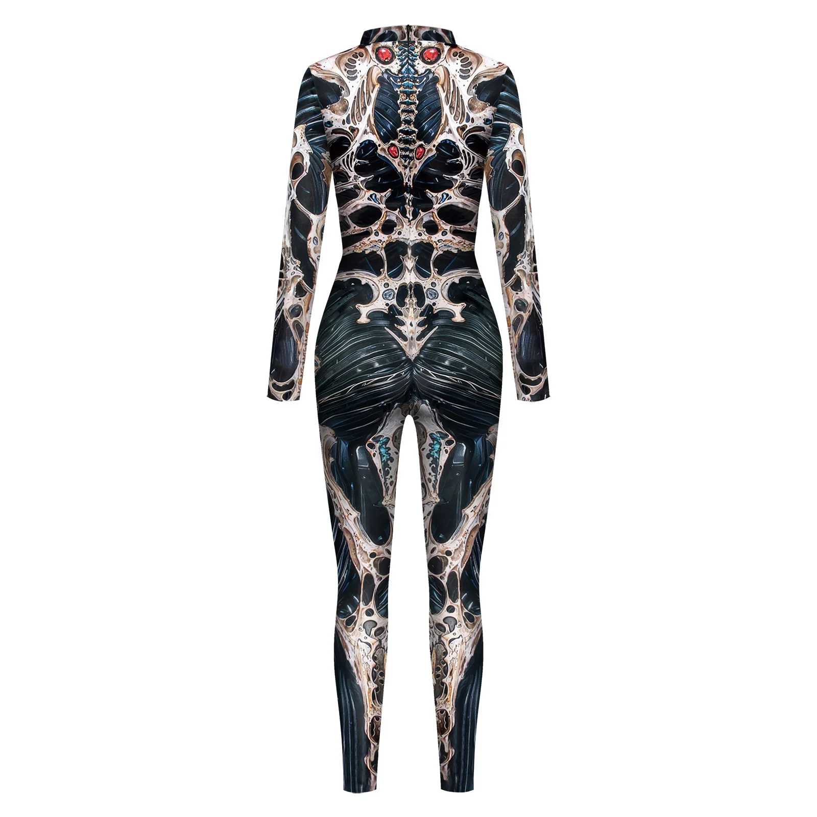 New Women's loween Tight Pants Digital Print Prank Onesie Long Pants Low Waist Polyester Fiber Ladies' Suit Tight Clothes