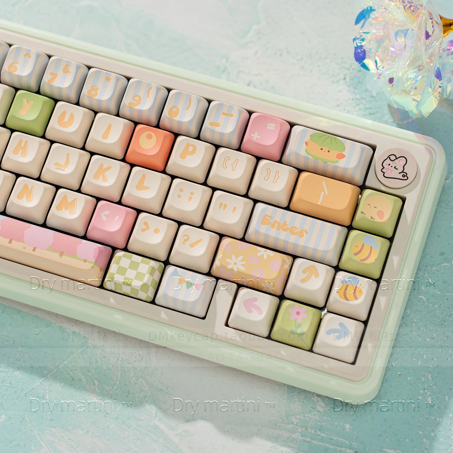 Small yellow chicken hand-painted wind keycap MOC ball cap PBT cute round hot sublimation 68 75 84 87 98 108 etc