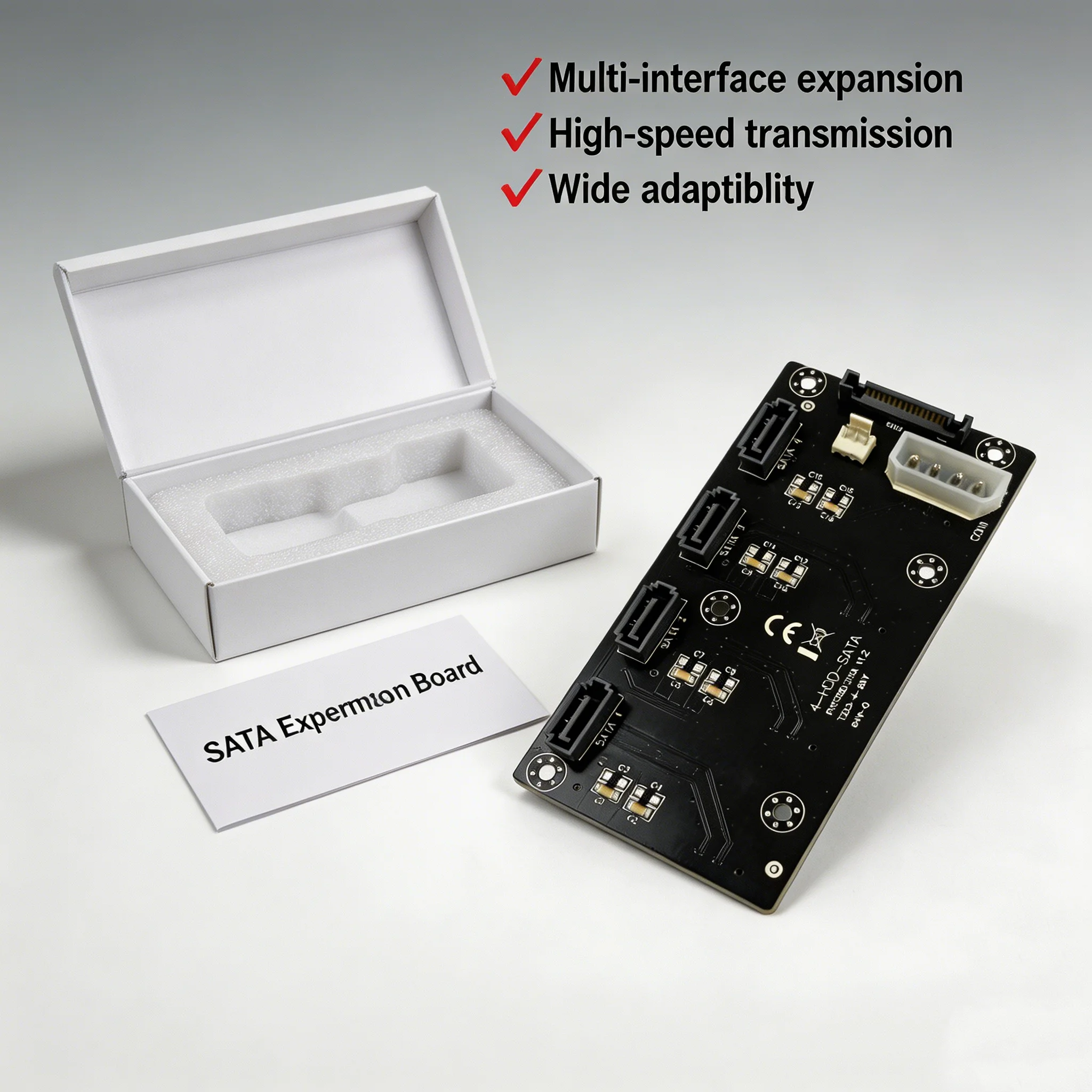 4-HDD SATA V2 Expansion Adapter, High Speed SATA Multiplier Card for Hard Disk Drive SSD Storage Expansion