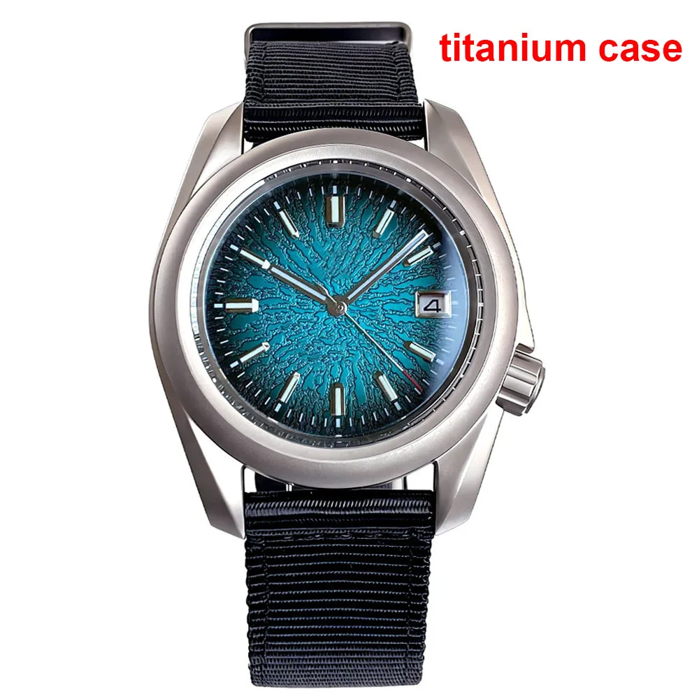 Tandorio Wristwatch Teacup Pattern Dial Steel/Titanium Mechanical Watch for Men Japan NH35A 20ATM Waterproof Clock 3.8 Crown