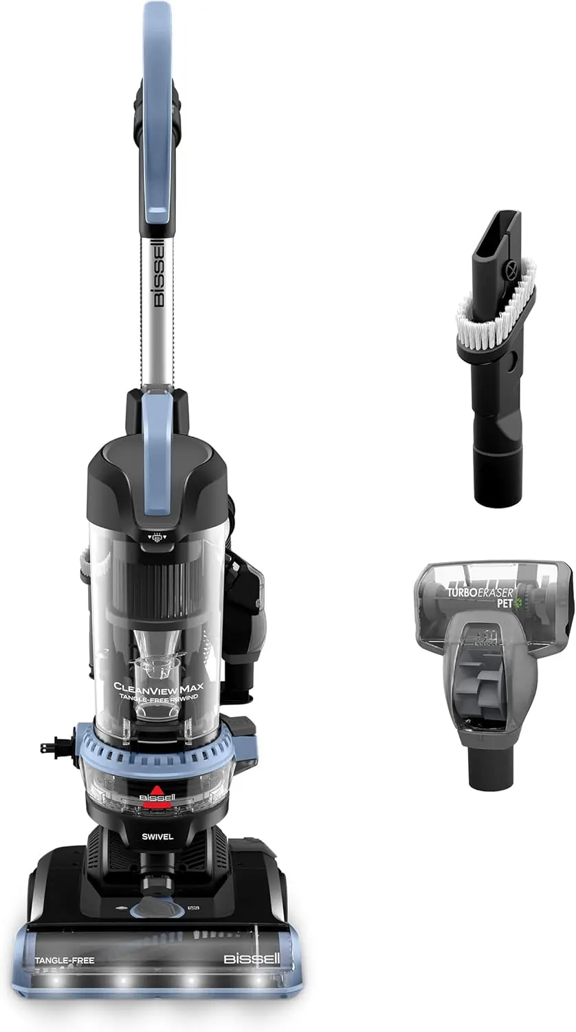 

Cordless Vacuum with LED Lights, Tangle-Free Brush, Auto Cord Rewind, and Pet Tools for Easy Cleaning