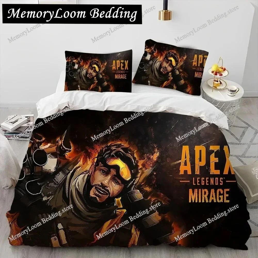 A-Apex Legends Game Comforter Bedding Set, 3D Print Duvet Cover Pillowcase King Queen Size Polyester Fashion Quilt Cover