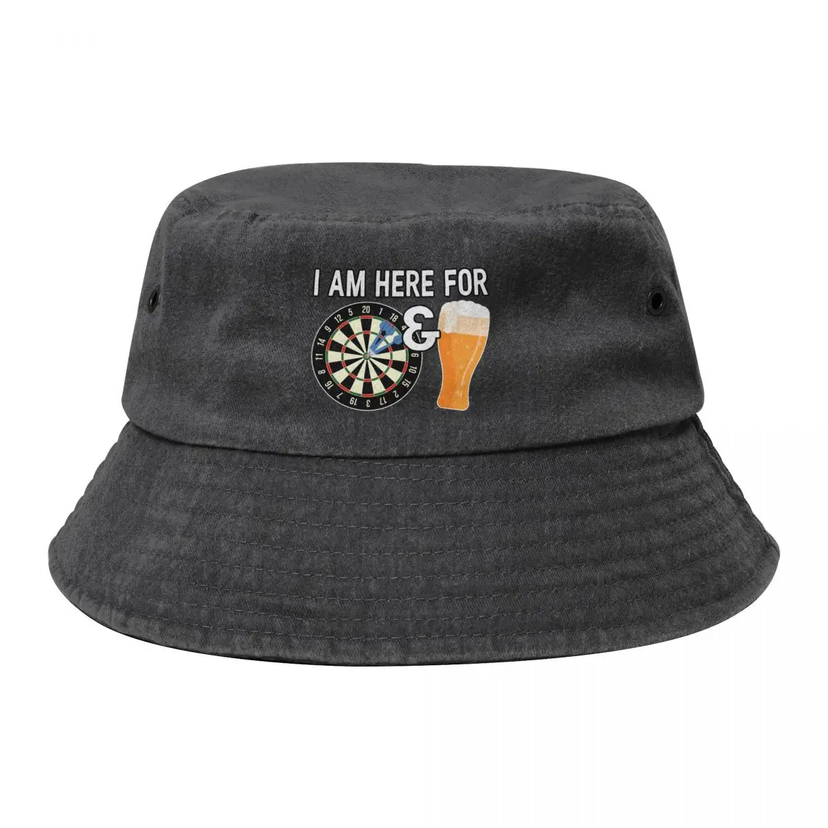 

I Am Here For Darts & Beer Bucket Hat Horse Hat Beach Luxury Man Hat Golf Wear Men Women's