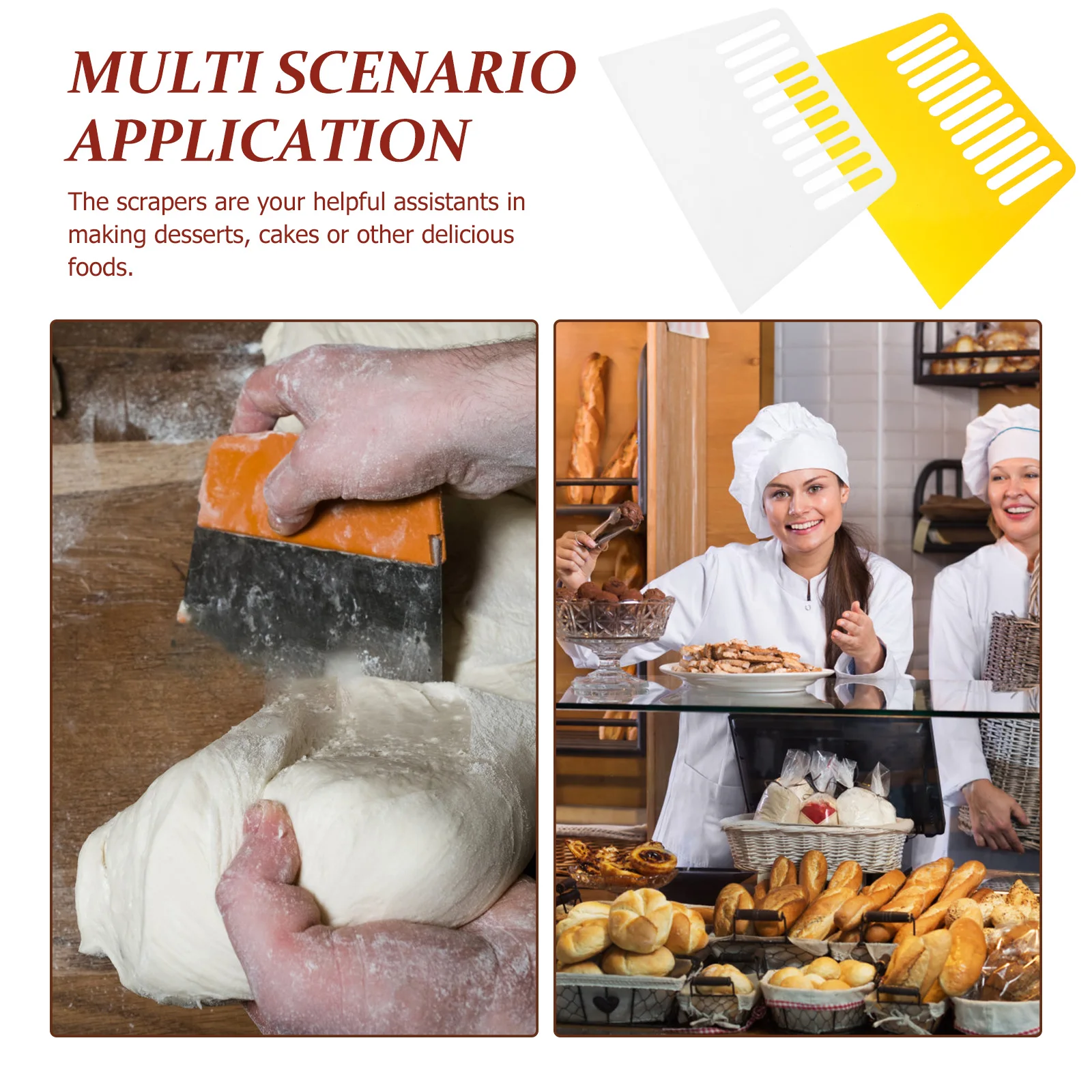 

8pcs Baking Tool Cake Spatula Dough Plastic Kitchen Gadget for Bread Pizza Cream Spreading Easy Clean Bench