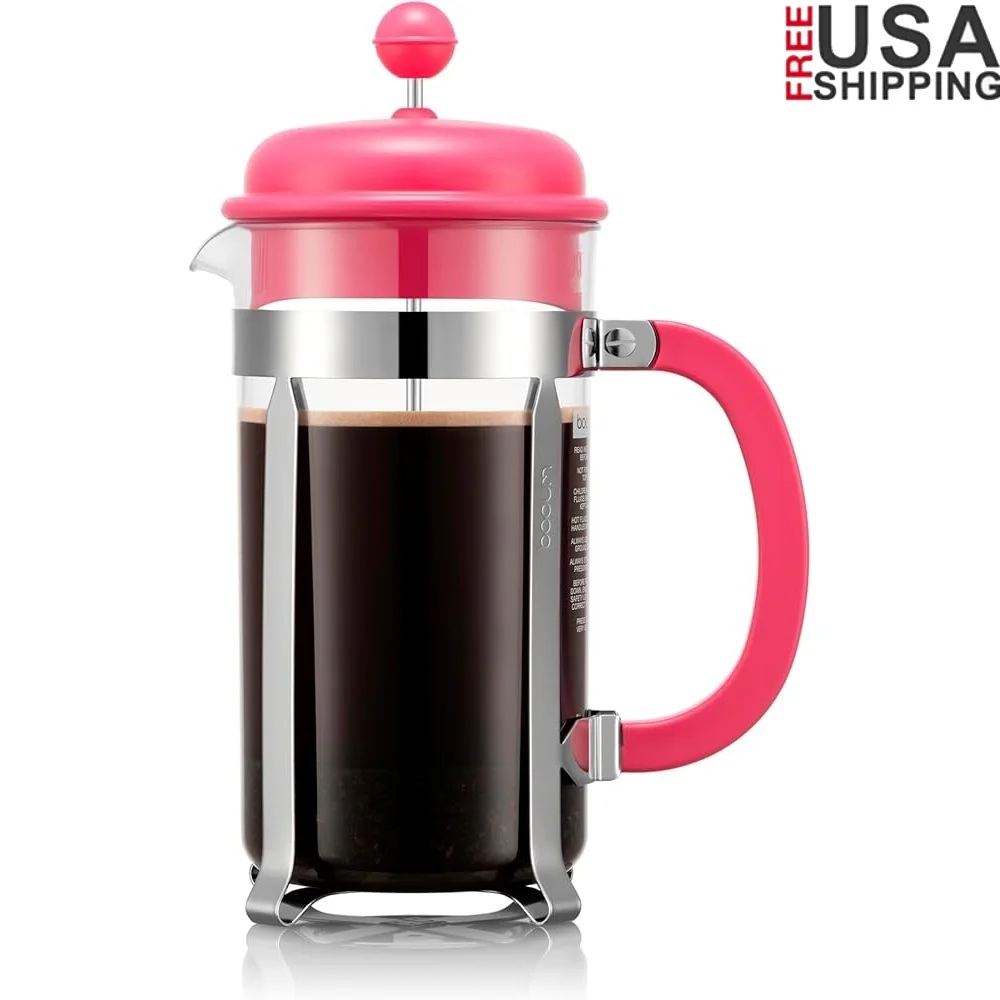 

34oz French Press Coffee Maker with Reusable Stainless Steel Filter BPA-Free Plastic Carafe Eco-Friendly Portable Coffee Brewer