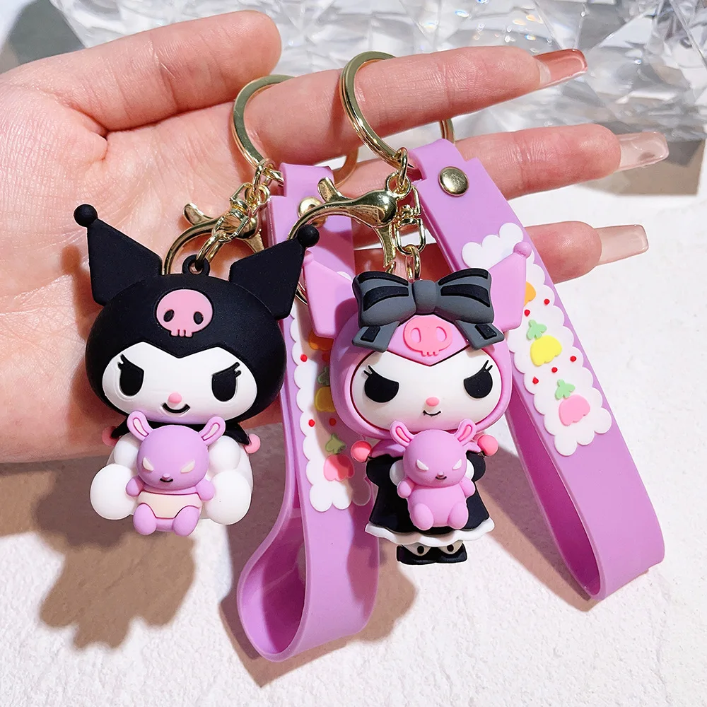 Classic Idea Sanrio Hello Kitty Keychain My Melody Kuromi Cinnamoroll Car Key Chain Backpack Pendant Doll Decoration Toys