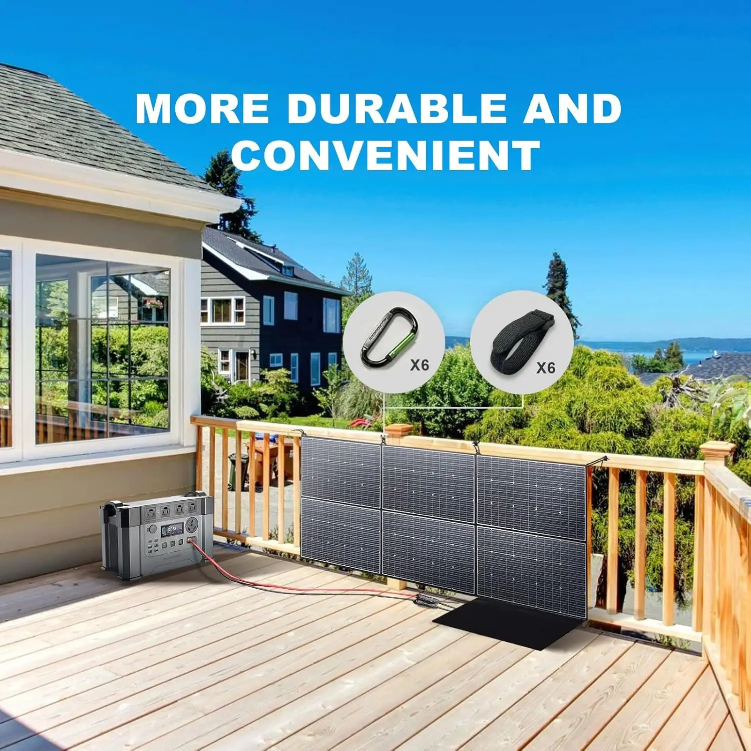 ALLPOWERS SP039 600W Monocrystalline Portable Solar Panel Waterproof IP67 RV Solar Panel Kit with 44V Output Foldable Solar Char