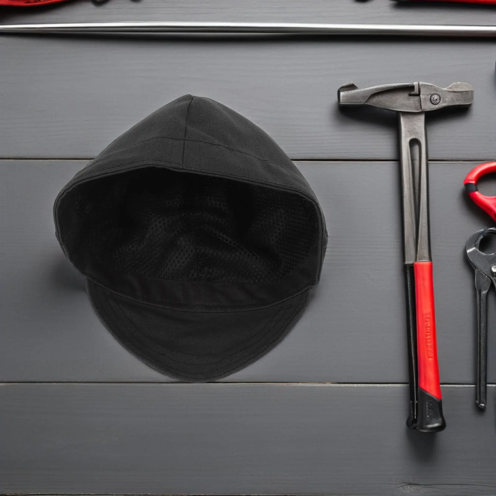Welding Cap Flame Resistant Beanie Gray Windproof Dustproof Sweat Absorbing Mesh Lining for Electric Welding Safety Gear Welders