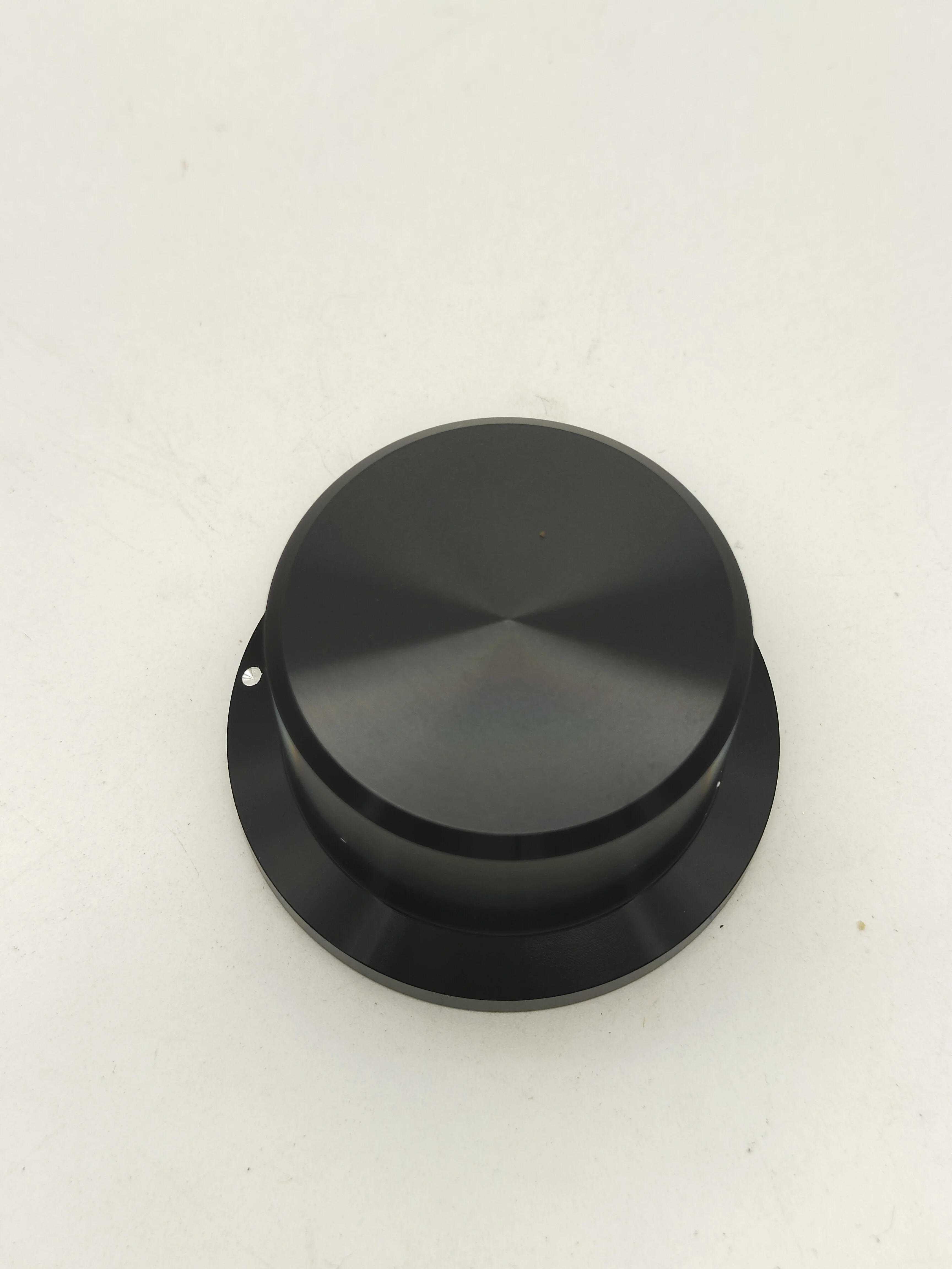 Novo botão de alumínio de 48mm de diâmetro, 1 peça (tipo chapéu de palha), cor preta