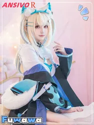 W magazynie Fuwawa Mococo Abyssgard Cosplay Costume fwmc Hololive EN Advent 3rd Generation Fuwa Moco Holo Girl Set Wig