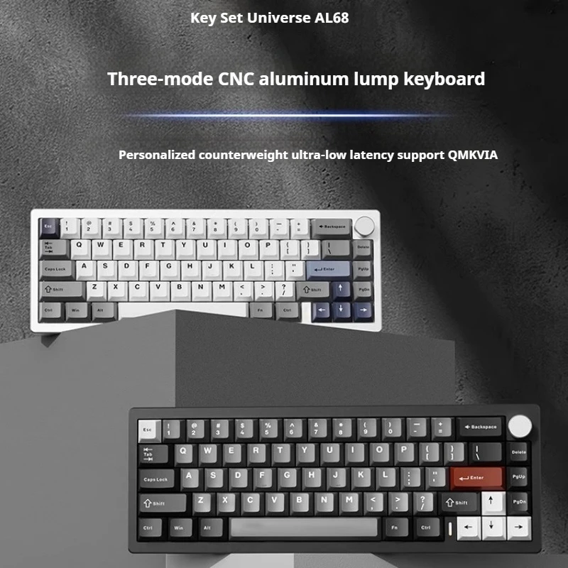 YUNZII KEYNOUO AL68 Wireless Mechanical Keyboard Tri-mode Hot Swap Gasket  CNC Aluminum 6000mAh PC Gaming Laptop Gamer Keyboards