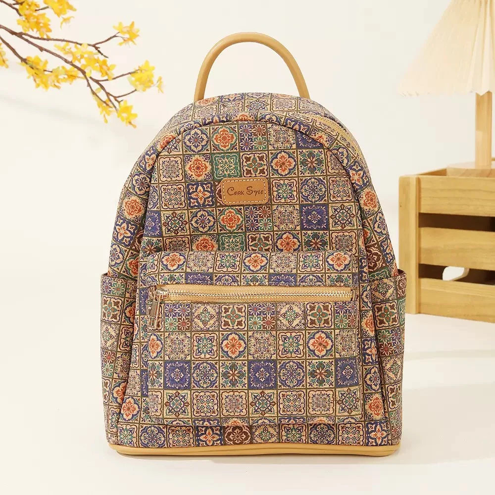 Vintage Floral Print Backpack Women Lightweight Small Backpack Aesthetic Flower Pattern Casual Travel Daypack Shoulder Bag