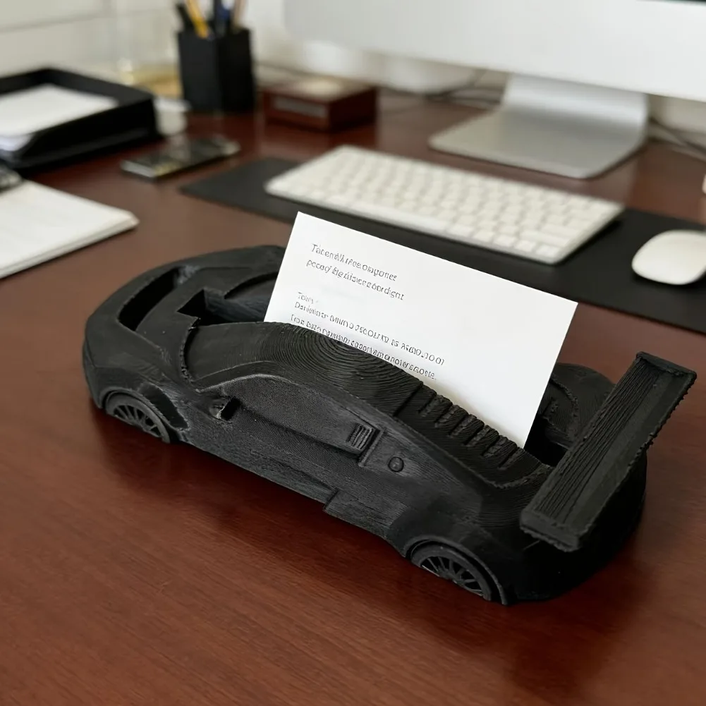 Black Sports Car Business Card Holder Darth Vader Desk Organizer Postcard Card Display Stand Office Conference Sticky Note Rack