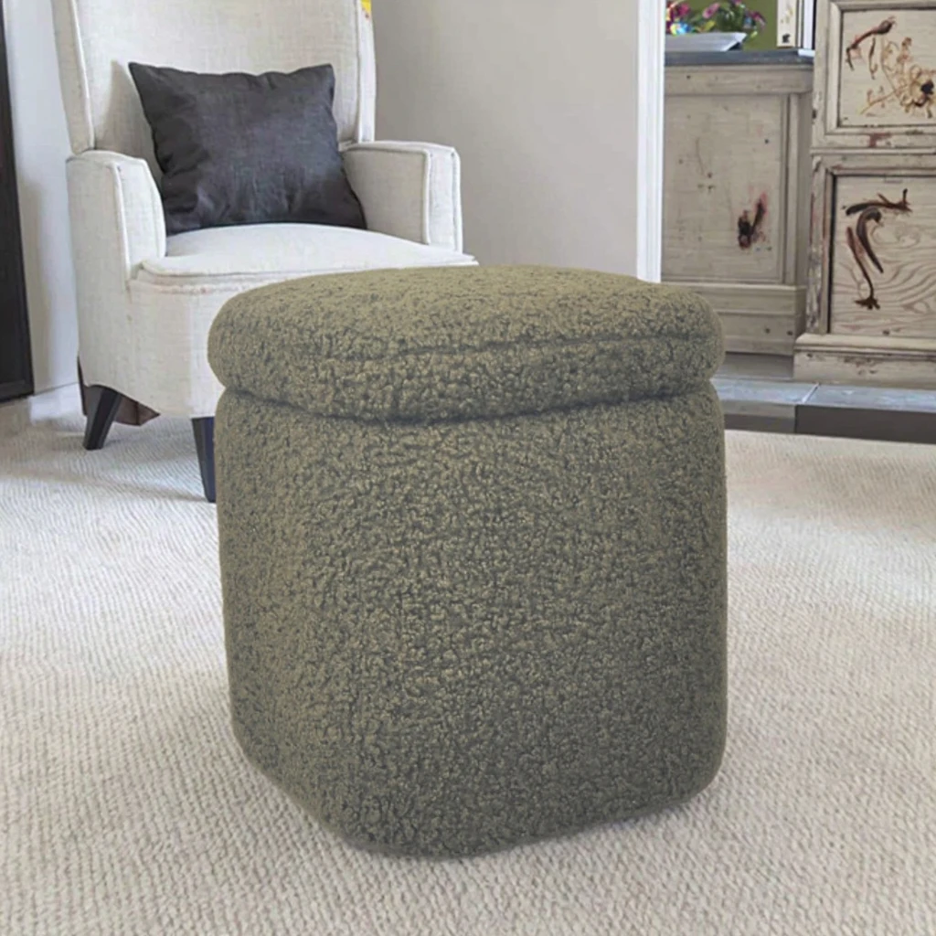 

High End Quality square Pouf Storage Ottoman Durable Living Room Stool