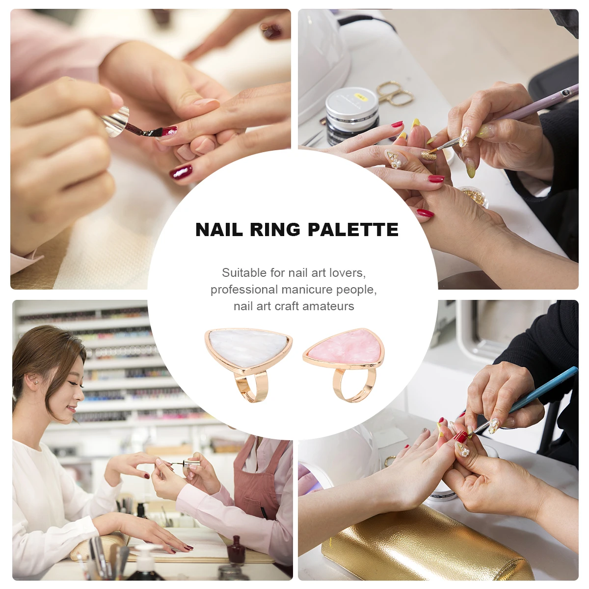 2 قطعة لوحات فنية رائعة للأظافر لوحة البنصر للتقليم الاحترافي ولوحات حلقية للهواة